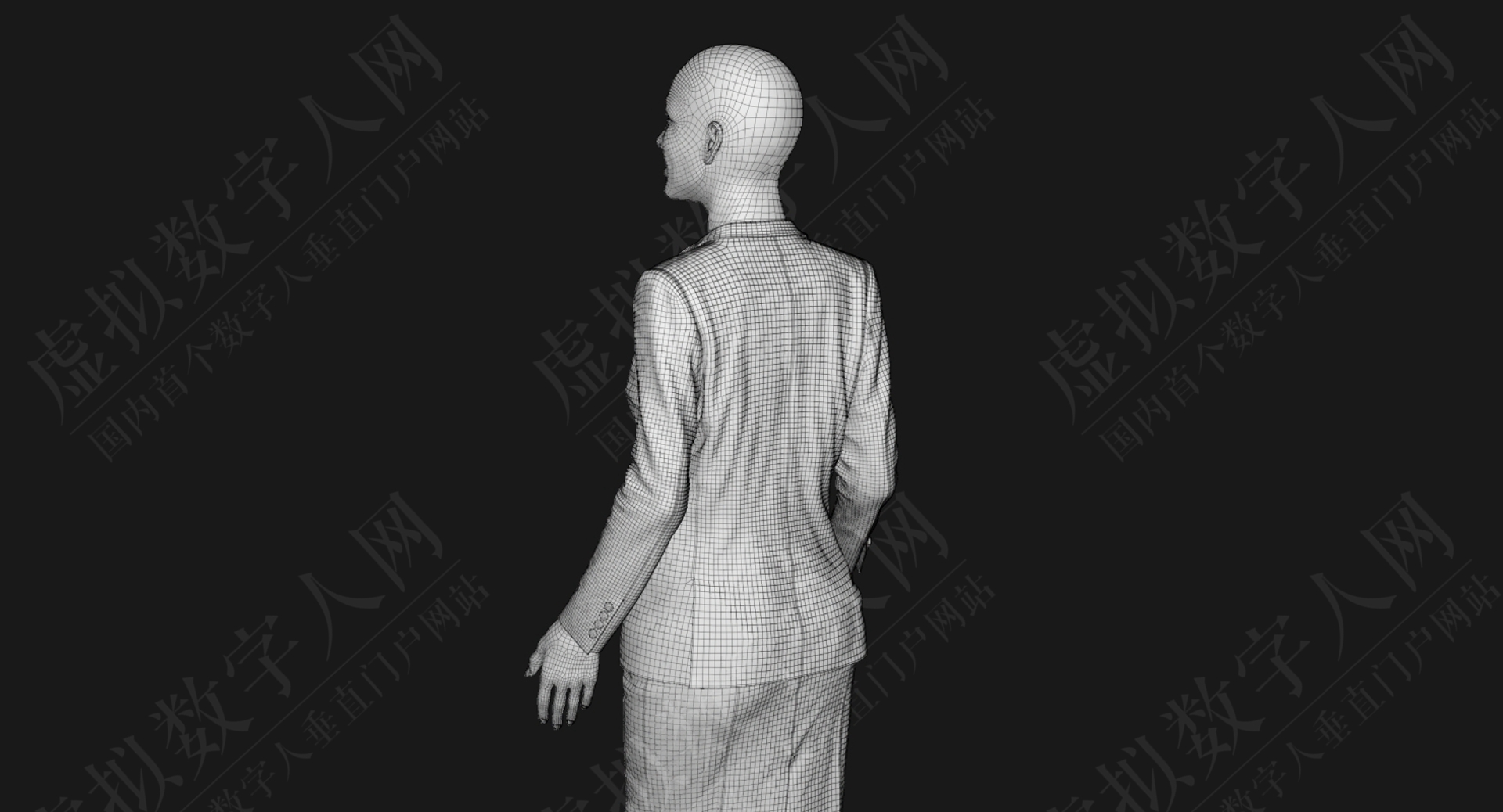 高清西装女性3D数字人模型