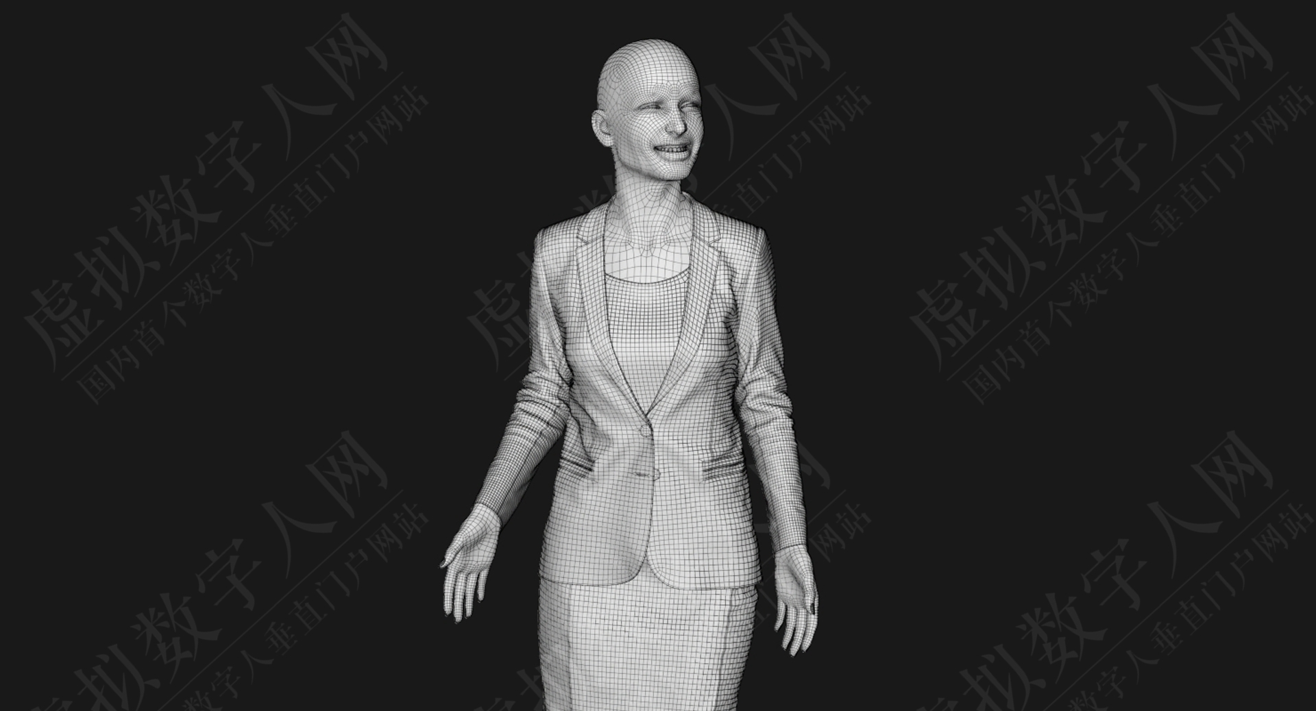 高清西装女性3D数字人模型