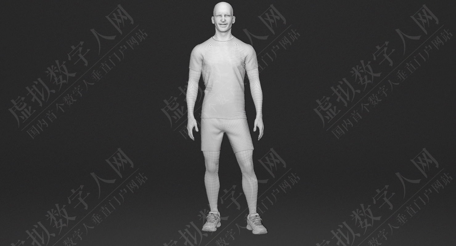 超写实健身男人模拟3D数字人