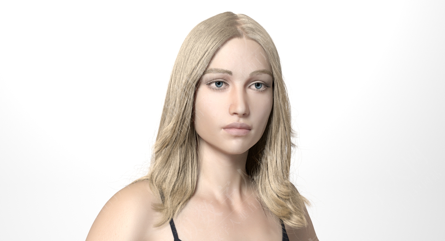 欧洲模特女士3D数字人模型