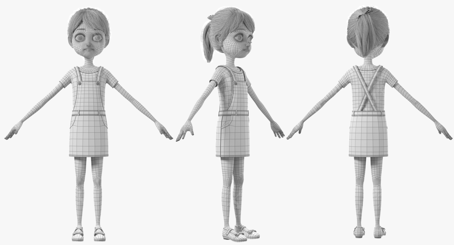 3D虚拟数字人卡通家庭操纵模型