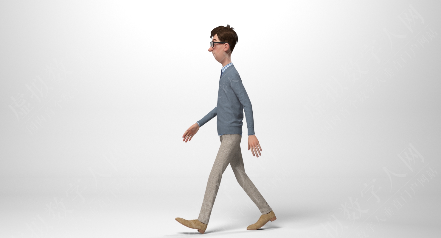3D虚拟数字人卡通办公室高个子模特