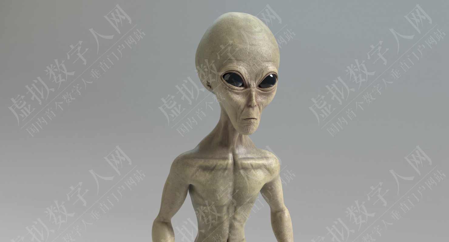 3D灰色ET外星人虚拟数字人模型