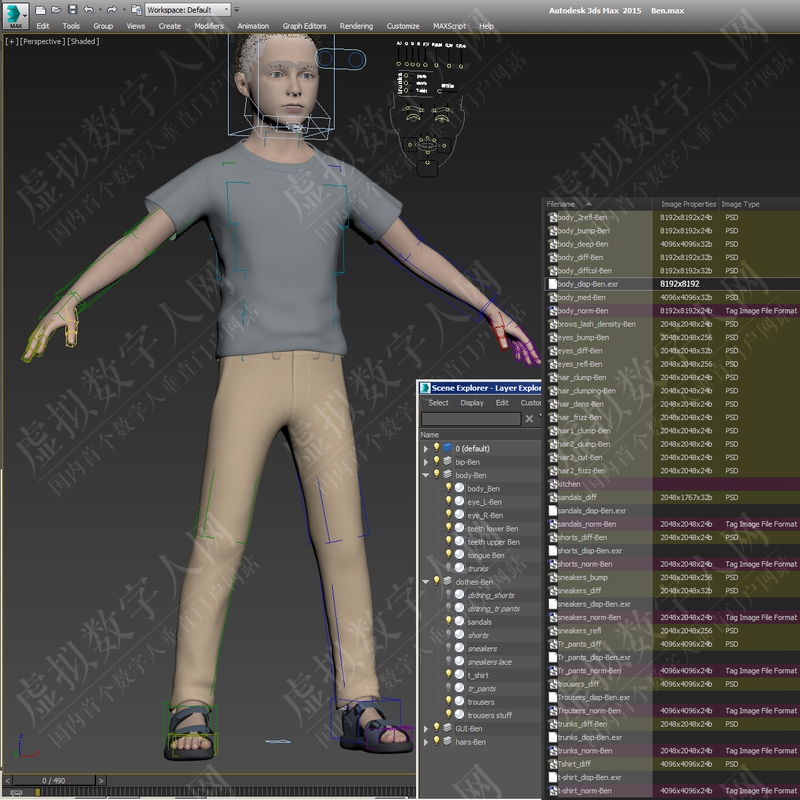 BEN 2_ 3D型号 超写实青少年3D数字人模型