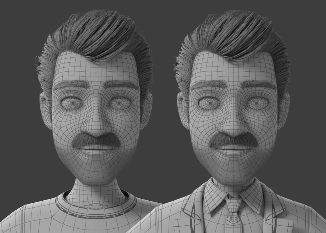 卡通人3D虚拟数字人男性模型