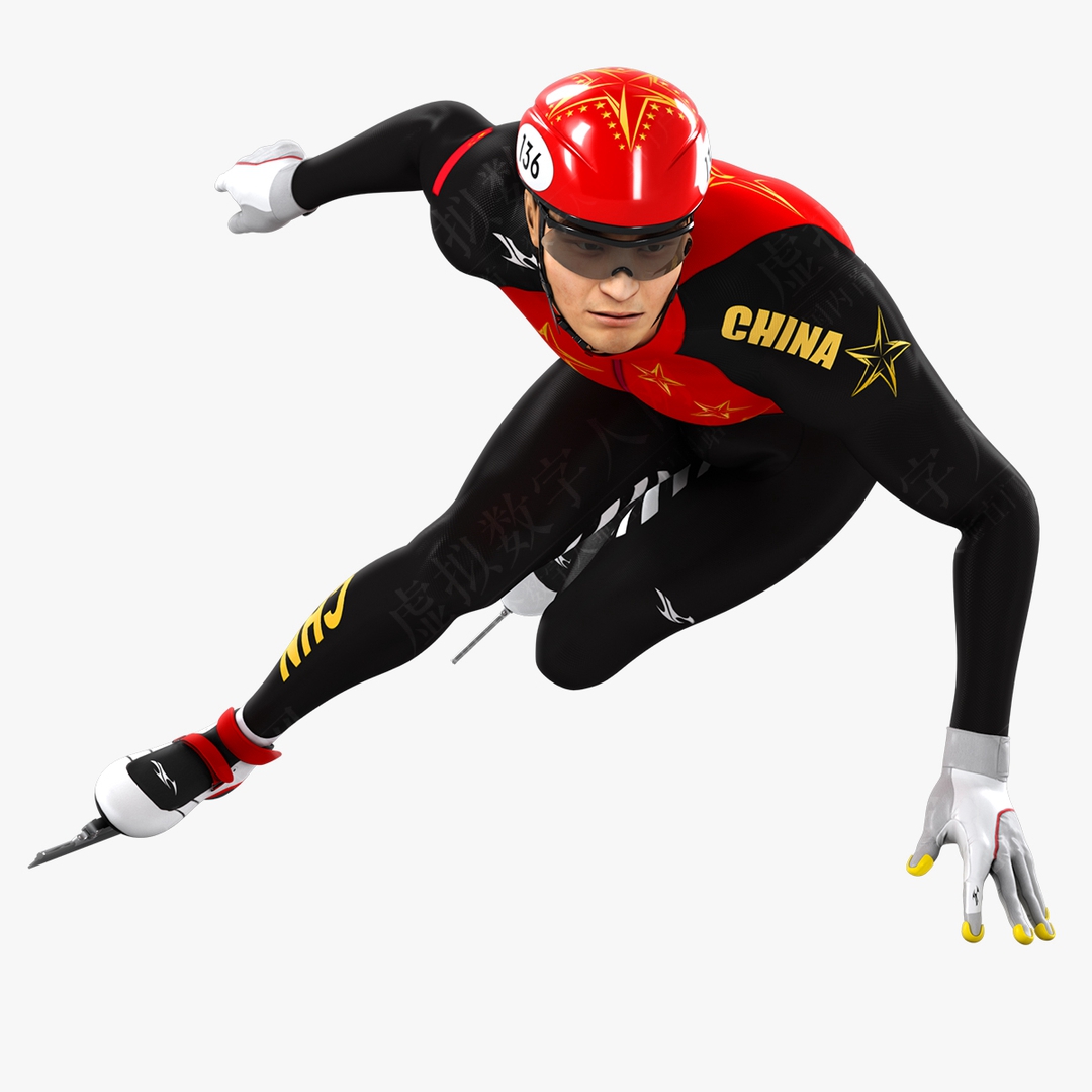 速滑运动员短轨动画高清002 3D虚拟数字人
