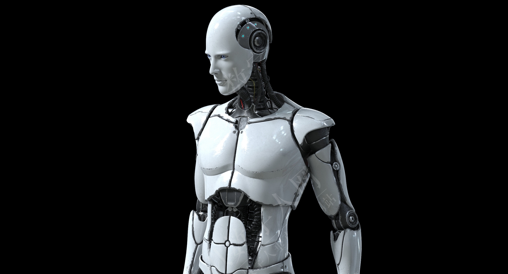 虚拟数字人模型----电子半机械男性模型