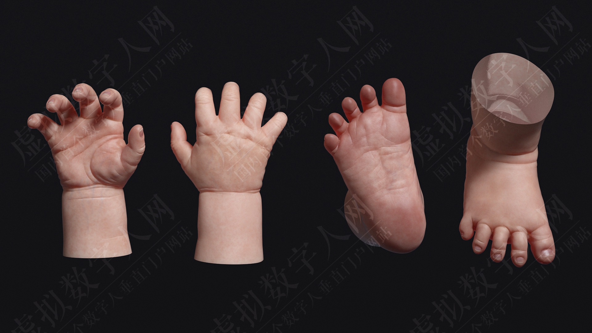 3D虚拟数字人婴儿操纵模型