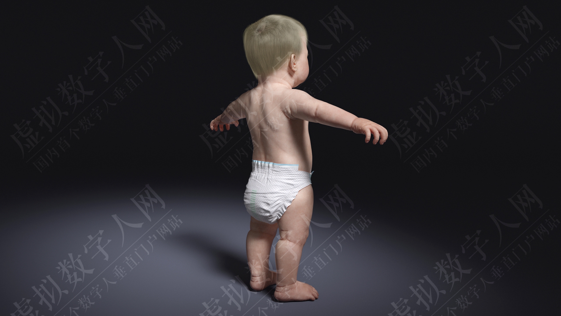 3D虚拟数字人婴儿操纵模型