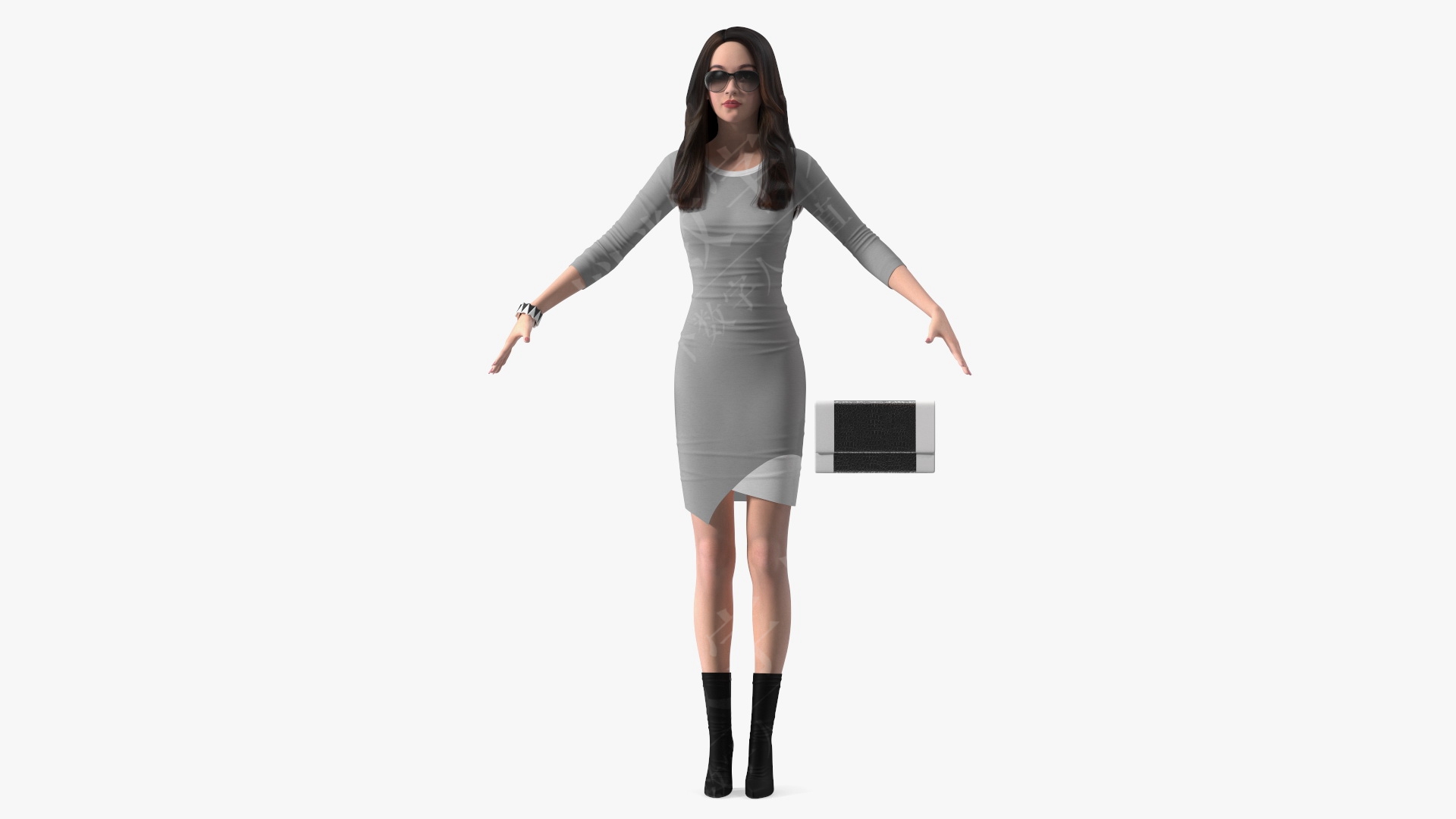 3D虚拟数字人亚洲女性Rigged模型