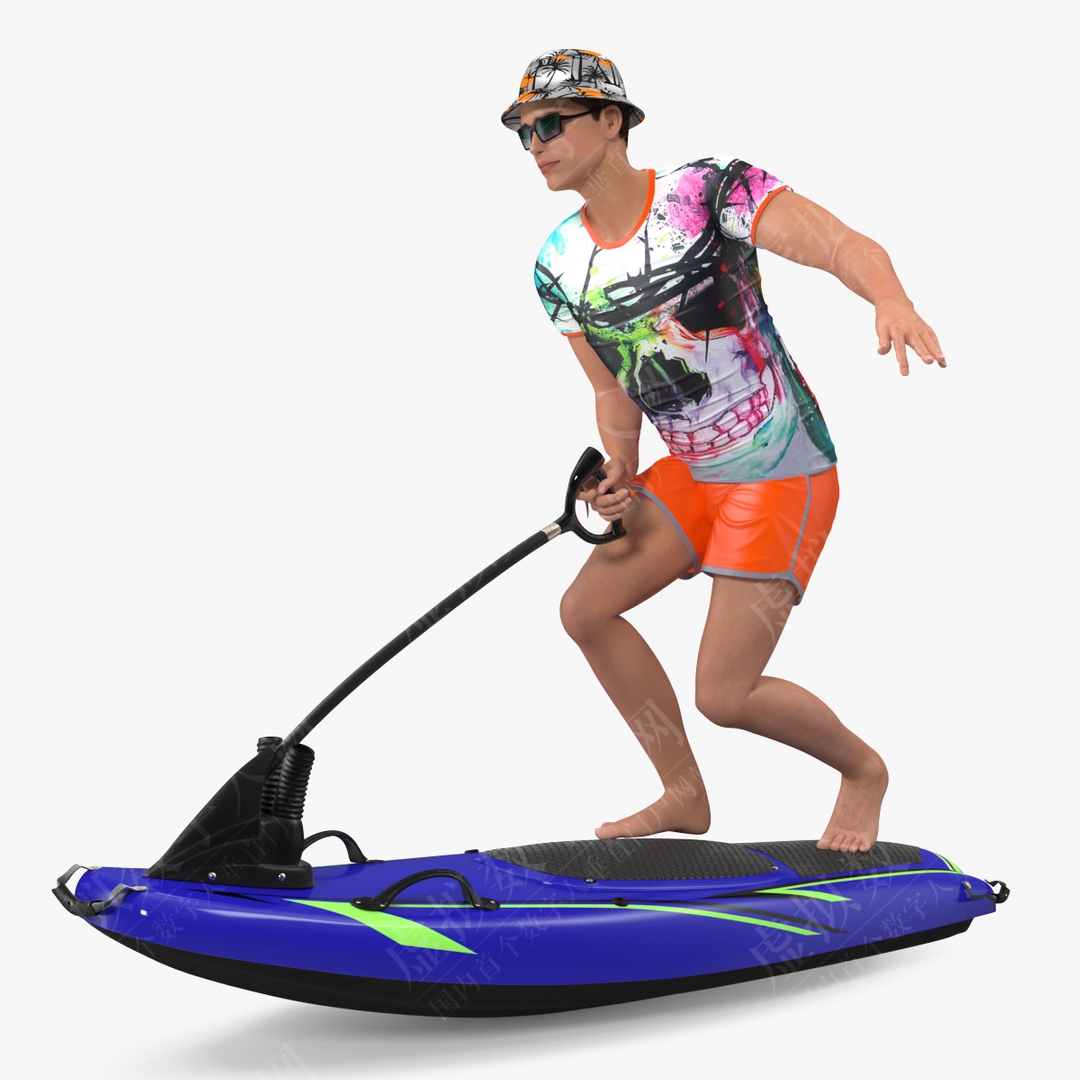喷气式冲浪板3D虚拟数字人模型