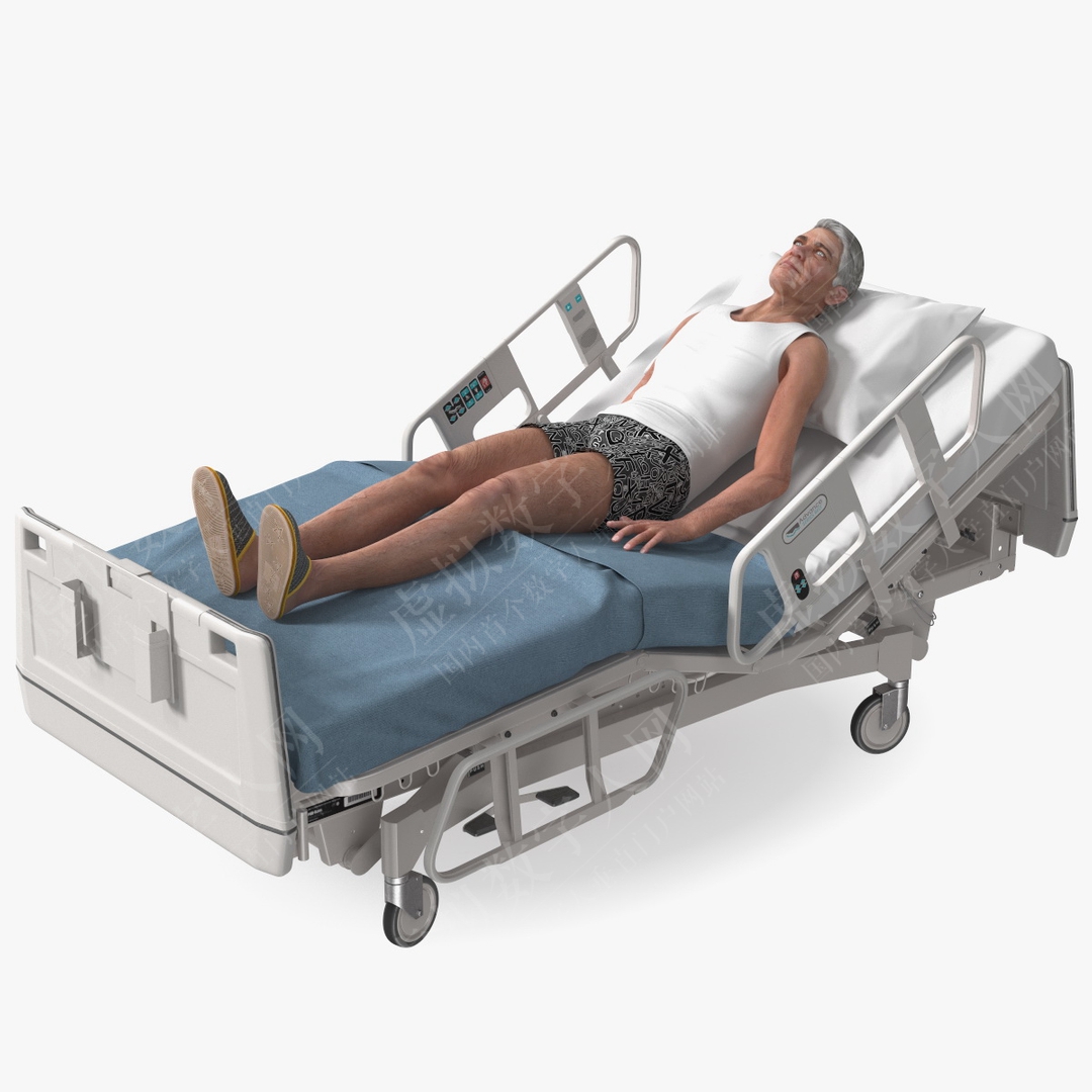 病人在医院床上2 Rigged 虚拟人模型