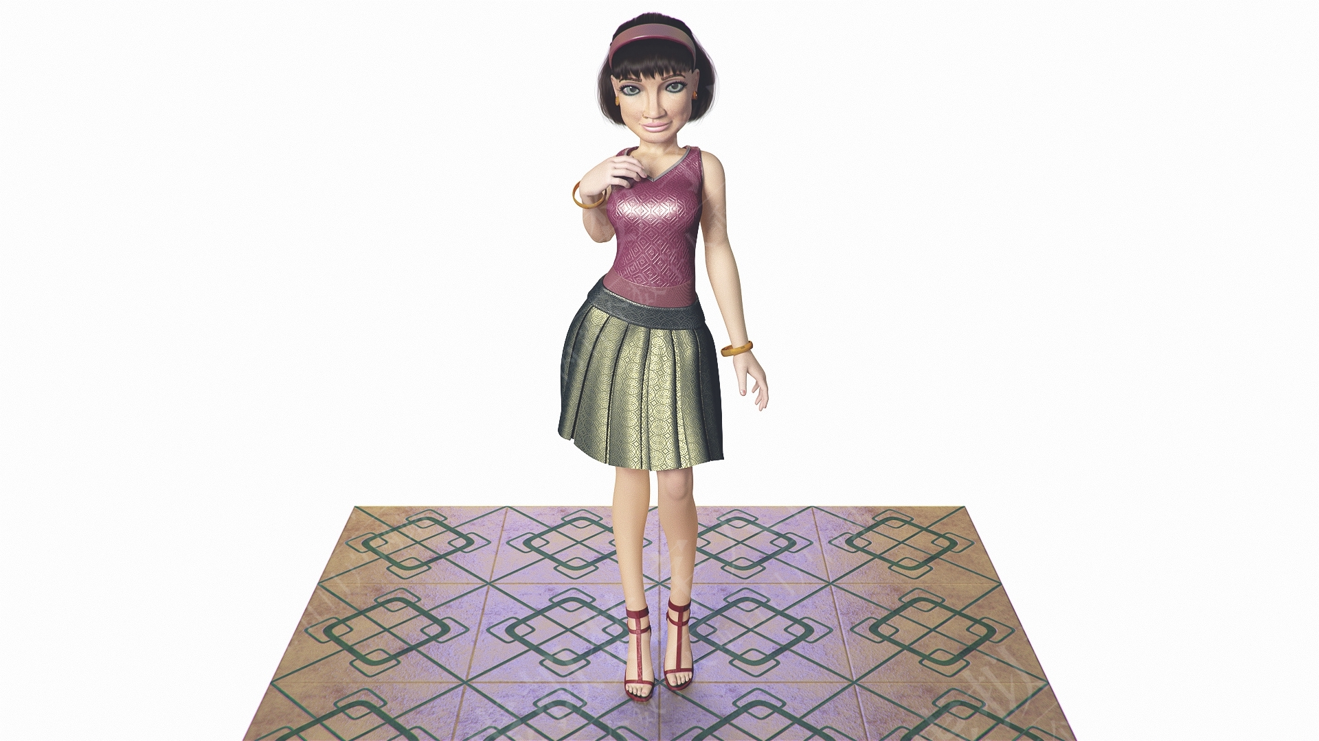 安吉拉（Angela）一个程式化的的女孩3D虚拟人
