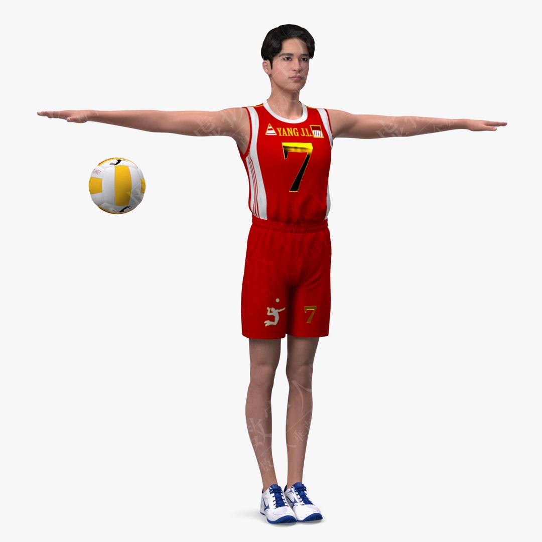 中国排球运动员虚拟数字人模型