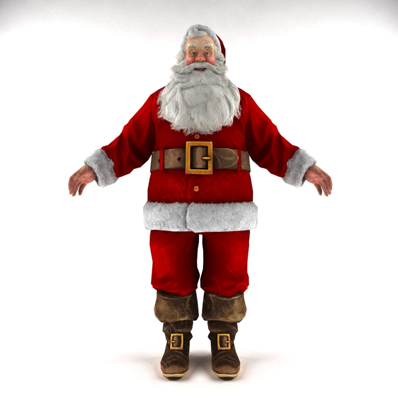 3D虚拟数字人圣诞老人静态模型