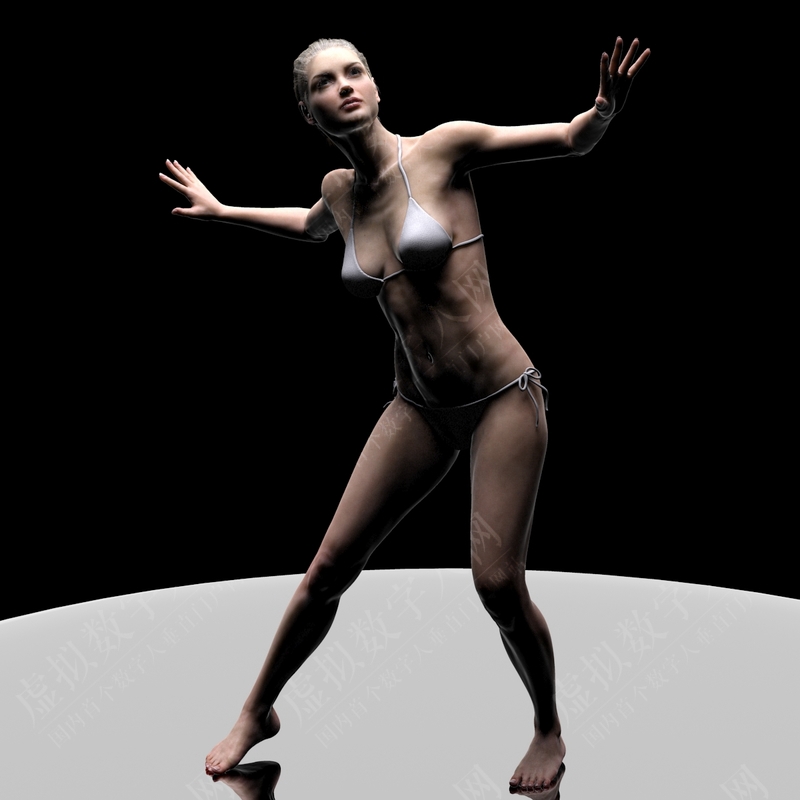 高写实女性3D数字人模型操纵