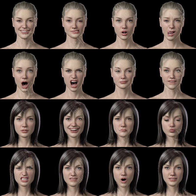 高写实女性3D数字人模型操纵