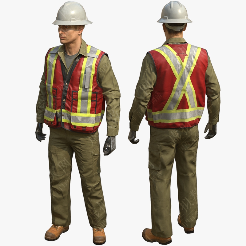 工人安全PPE高清3D数字人模型
