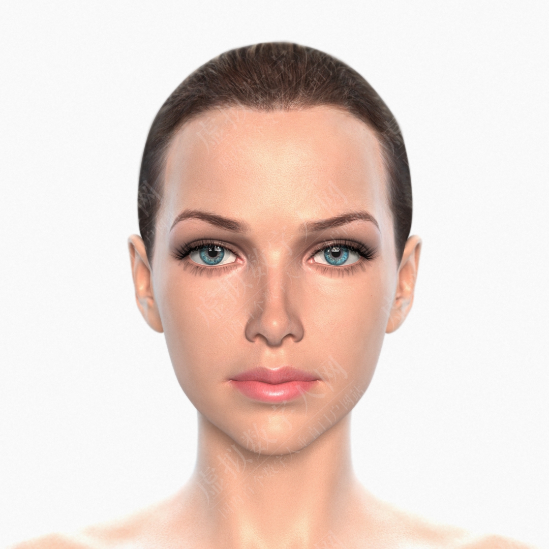 年轻女性头部虚拟数字人模型定制