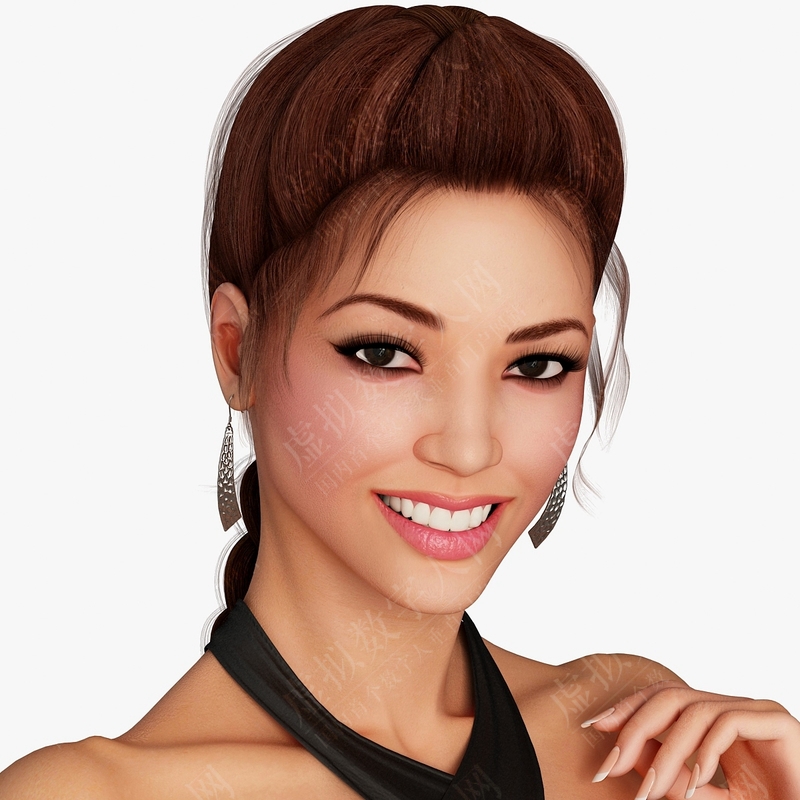 3D亚洲女性虚拟数字人模型