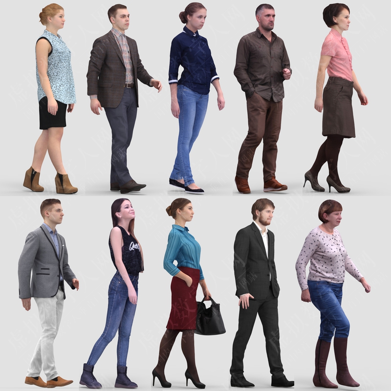 3D虚拟数字人类模型第1卷步行人
