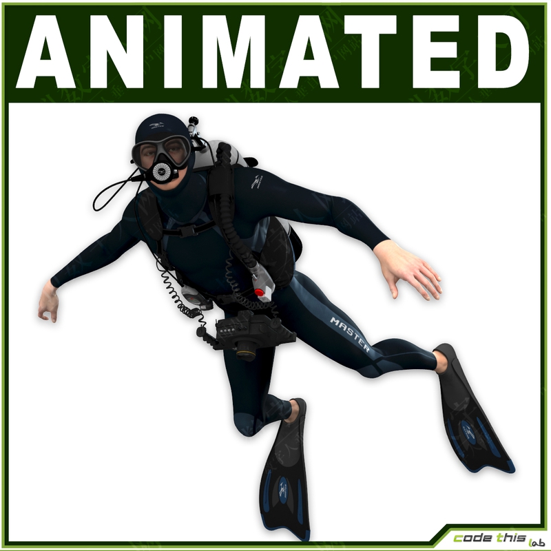 高清潜水员男性模拟3D虚拟数字人