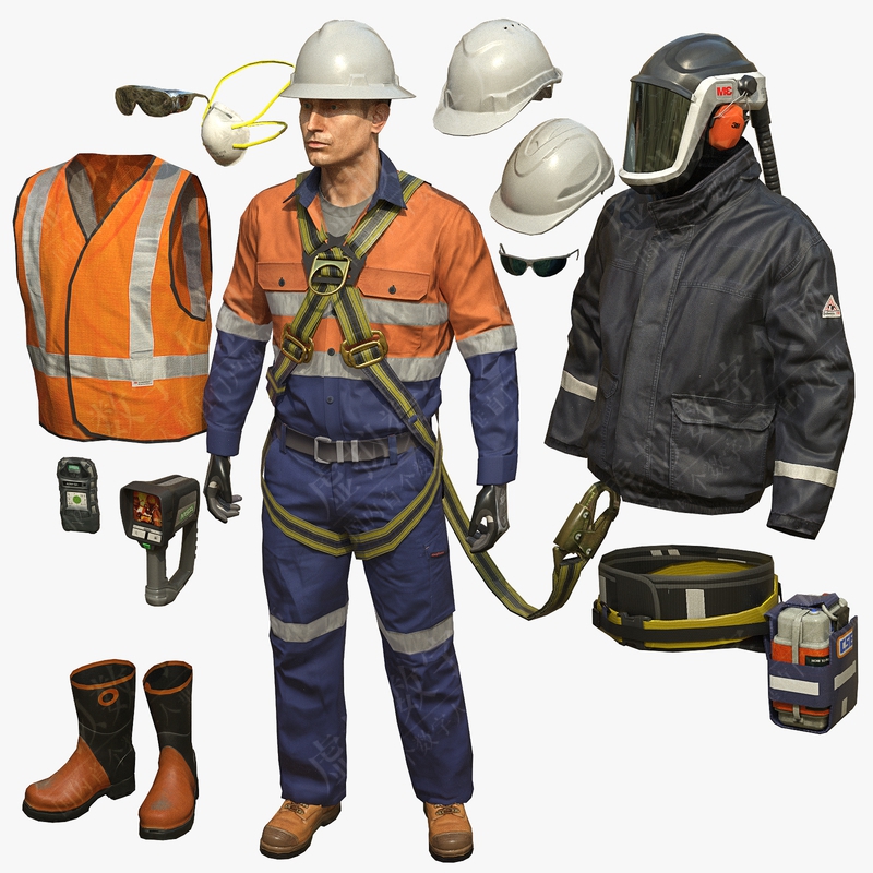 工人采矿安全设备