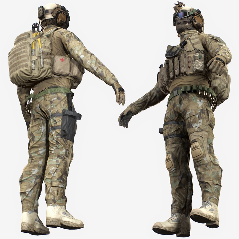 美国特种部队士兵3D数字人模型