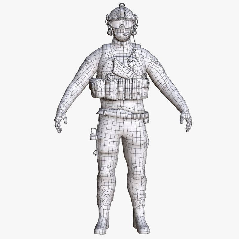 美国特种部队士兵3D数字人模型