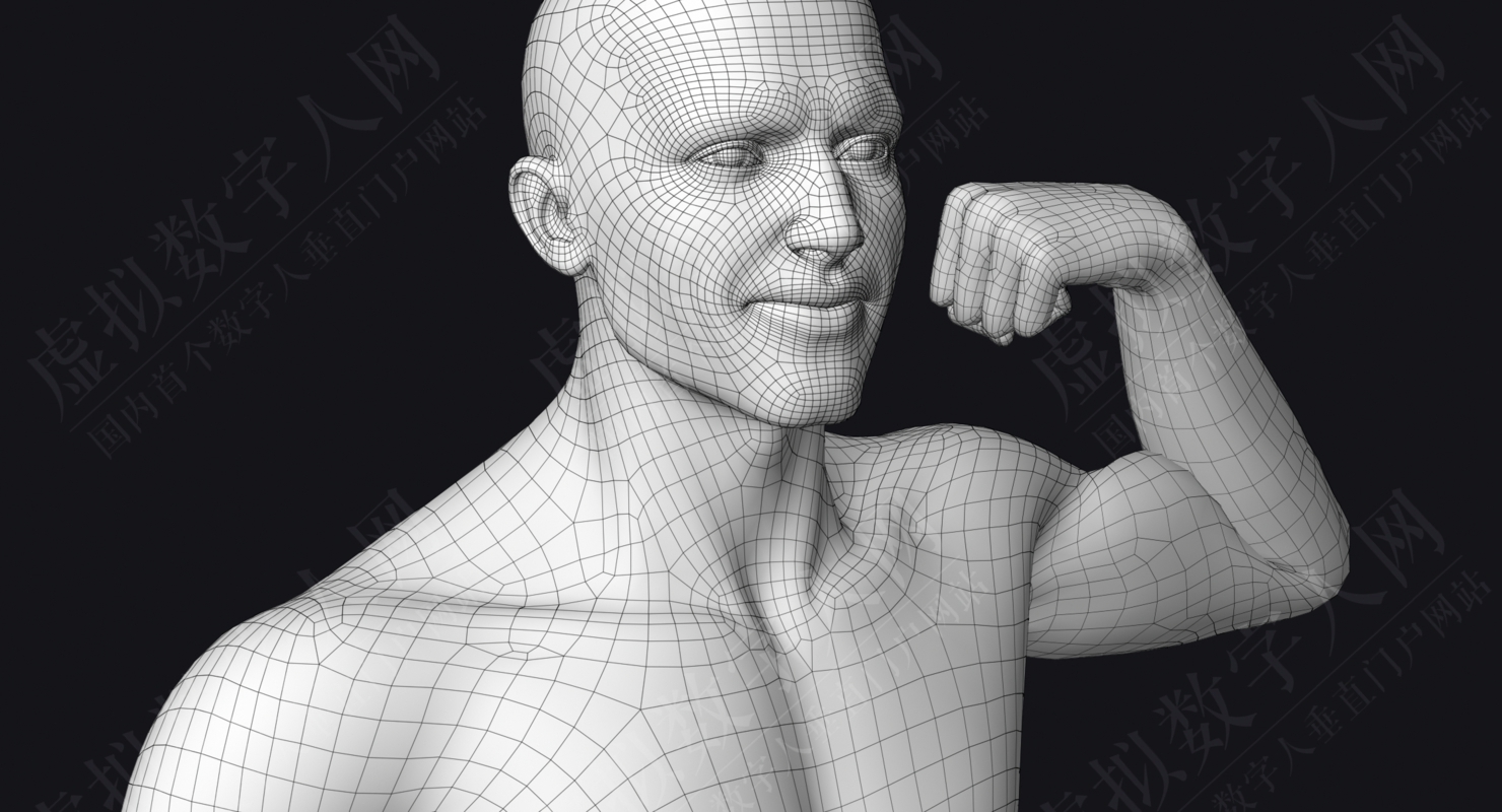 欧洲外观高细节男性角色的3D数字人模型