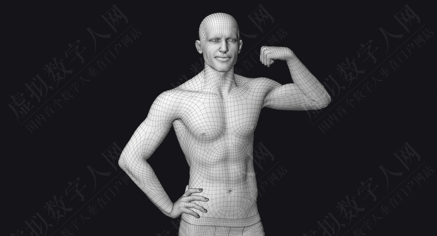 欧洲外观高细节男性角色的3D数字人模型