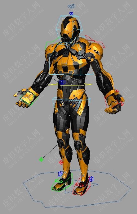 黄色机器人3D数字人模型